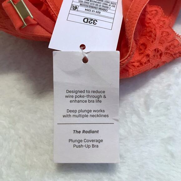 Auden NWT Plunge Coverage Push Up Front Close Bra Women 32D - Picture 12 of 14